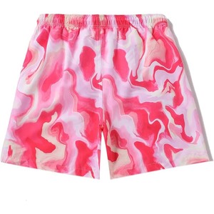 Shorts de détente classiques tie-dye pour hommes, noirs, avec cordon de serrage à la taille, pour un usage décontracté - Product Image 5