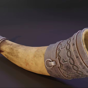 Corne à boire viking noire polie - Product Image 1