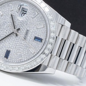 Luxury Engrave LOGO Handmade Fully Iced Out Diamond Hip Hop Automatic <b>Mechanical</b> <b>Watches</b> VVS D Color Moissanite <b>Watches</b> - Product Image 2