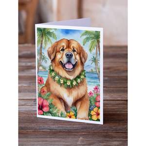 Whimsical tibetan Mastiff luau การ์ดอวยพร A7แพ็ค8การ์ดเปล่าพร้อม5x7ขนาดซองจดหมาย - Product Image 2