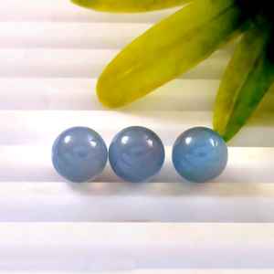 Lot en gros de 10 mm de billes rondes lisses en calcédoine bleue naturelle, sphères de guérison, pierres précieuses en vrac pour la fabrication de bijoux - Product Image 1