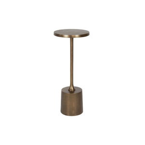 Table d'appoint moderne en laiton, base en métal de style mid-century, plateau rond, décoration artistique moderne, design parisien haut de gamme, style vintage moderne - Product Image 4