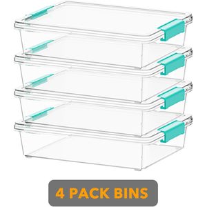 Contenitori di Plastica Trasparente da 6 Qt con Coperchi, Organizzatori Sensoriali per Artigianato, per Casa e Ufficio, Contenitori Impilabili per Arte - Product Image 4