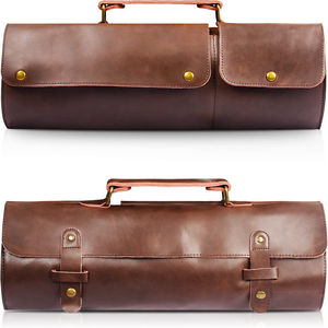 Estuche enrollable de cuero genuino para cuchillos, el más popular, bolsa para cuchillos de chef, fundas y estuches de cuero al por mayor - Product Image 1