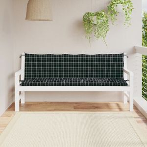 2 pz panca da giardino con motivo a quadri in tessuto Oxford cuscini e cuscini per esterni - Product Image 1