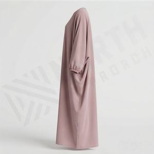 Abaya droite modeste de qualité supérieure pour femmes musulmanes, robe longue tendance, fabrication en gros, export, étiquette personnalisée, nouveauté - Product Image 3