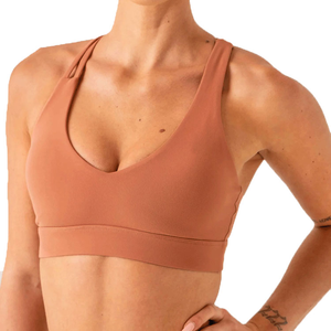 Women Seamless Sports <b>Bra</b> <b>Halter</b> <b>Neck</b> High Support Yoga Workout Solid Color Stretch Fit Anti-Static Breathable Four-Way Stretch - Product Image 3