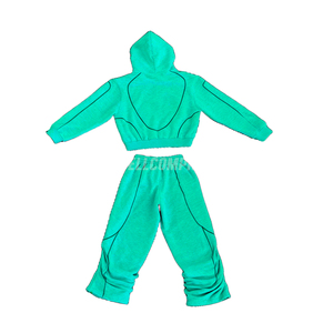 Blank Men Sweatsuit Set Full Zip Sweatshirt and Jogger <b>Pants</b> - Product Image 2