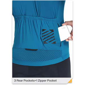 Ensemble de maillots de cyclisme respirants, personnalisés, nouveau design, extensibles, en Spandex/Polyester 160g, séchage rapide, manches courtes, avec bretelles, pour équipe - Product Image 2