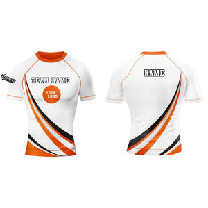 Rashguard unisexe entièrement personnalisable, designs écologiques, UPF50, antibactérien, séchage rapide, manches courtes, tissu 220g, confortable - Product Image 3