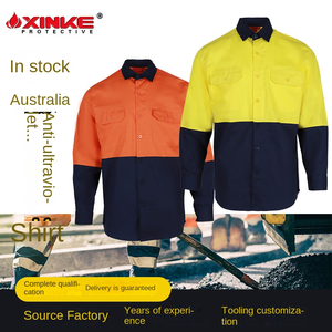 Chemise en coton anti-UV UPF50 pour le travail en extérieur estival, vêtement de sécurité antistatique pour le commerce international et le travail postal - Product Image 2