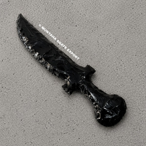 Épée décorative artisanale en obsidienne noire durable, figurine de 8 pouces, lame en pierre naturelle, pièce d'art de collection - Product Image 1