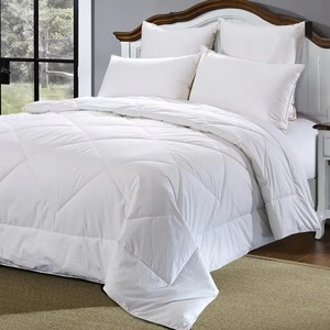 Ensemble de couette moderne en polyester uni, 3 pièces, lavable, style hôtel, avec surpiqûres - Product Image 4