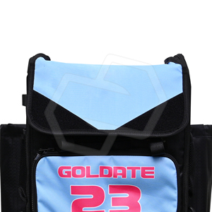 Sac de sport unisexe personnalisé en nylon bleu ciel pour bâton de baseball/softball, avec fermeture éclair et impression en polyester - Product Image 6