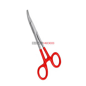 Pinzas Hemostáticas Premium Mosquito de 5 Pulgadas, Rectas y Curvas, con Mangos Recubiertos de PVC Rojo, Acero Inoxidable Quirúrgico con Bloqueo - Product Image 2