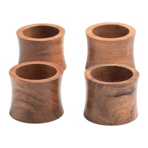 Ensemble de 4 anneaux de serviette en bois faits à la main pour la décoration de table, pour la décoration d'hôtel, pour les accessoires de table, pour la décoration occasionnelle, pour la décoration de cheminée - Product Image 1