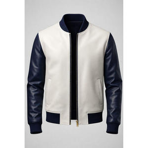 <b>Men</b> Premium Genuine <b>Leather</b> <b>Jacket</b> Casual Soft Comfortable Durable Full Zip Regular Fit Winter Breathable Quick-Dry Fashion - Product Image 1