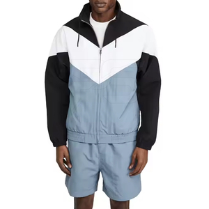 Shorts windbreaker sets Lightweight <b>Men</b> Windbreaker <b>Jacket</b> Shorts Set Block Hooded Tracksuit Comfortable Sportswear Shorts - Product Image 5
