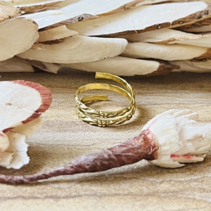 Unique Design Brass Rings Boho Floral Material <b>Wrap</b> Band Women 18k Gold Plated Dainty Leaf Nature Design For Wholesale/OEM/ODM - Product Image 1