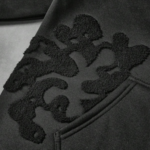 Sudadera con Capucha para Hombre de Algodón Grueso con Detalle de Chenilla Texturizada en las Mangas, Estilo Urbano, Fabricación Personalizada al por Mayor - Product Image 5