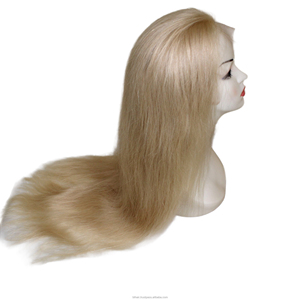 Peluca de cabello humano Rubio 100% de alta calidad atada a mano brasileña 613 encaje completo estilo recto 10-40 pulgadas de largo - Product Image 2