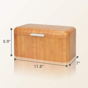 Boîte à pain en acier inoxydable avec design imitation bois, boîte à pain vintage en métal pour comptoir de cuisine, grand bac de rangement pour pain - Product Image 5