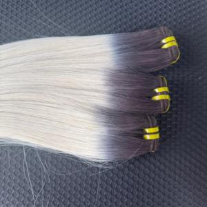 Paquet de cheveux humains ombre couleur cendré avec fermeture os droit 100% cheveux humains vietnamiens expédition rapide - Product Image 5