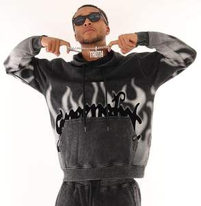 Sudadera Superior International HOODIE 5202 para Hombre, Estilo Urbano, Estampado Animal, Corte Holgado, Jersey de Invierno, Bordada - Product Image 1