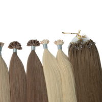 Extensions de cheveux Nano à pointe en kératine blanche, 100% naturelles, vierges européennes, pré-collées, à trame unique, double tirage