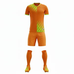 Camiseta de Fútbol de Manga Corta para Hombre, Color Naranja, Cuello Redondo, Absorbe la Humedad, Poliéster, Ajustada, Diseño Sólido para Todas las Temporadas - Product Image 1