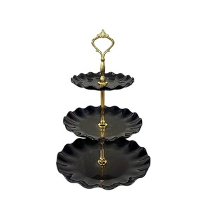 Best Quality Gold Metal 3 Tier Cake Serving <b>Stand</b> for Cupcakes Pastries Sweets Bakery Desserts Available At Good Price - Product Image 1