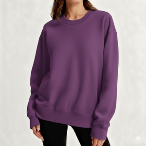 Sweat-shirt à col montant imprimé surdimensionné pour femmes, en tissu brossé doux, décontracté, à manches longues, coupe ample, pour l'automne et l'hiver - Product Image 1