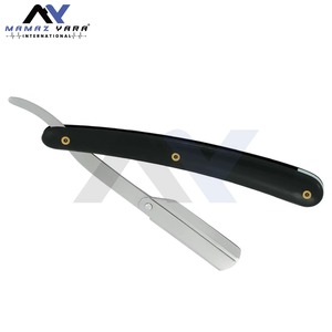 High Quality Stainless Steel Swing Lock Barber Razor Single Blade Black <b>Silver</b> Plastic Handle Professional Straight Face Shaving - Product Image 3