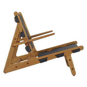 เก้าอี้พักผ่อนไม้สักสุดหรูหุ้มหนังแท้ กันน้ำ เป็นมิตรกับสิ่งแวดล้อม ทนทาน เหมาะสำหรับพื้นที่อยู่อาศัยที่สวยงาม - Product Image 3