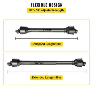 Albero di trasmissione PTO per trattore Serie 4, 1 3/8 pollici, 6 scanalature, lunghezza 39-55 pollici, per trinciaerba, ricambio per macchine agricole - Product Image 4