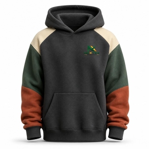 Sweat-shirt à capuche pour homme, color block, décontracté, manches raglan, poche kangourou, logo personnalisé OEM - Product Image 4