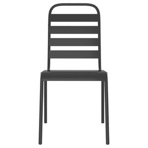 Conjunto de Comedor de Jardín Grande de Acero con Recubrimiento en Polvo Color Antracita, Diseño Apilable - Product Image 6