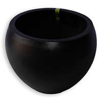 Pot Tanaman Bulat Hamilton 87 Black Fiberstone 87x87x67cm, Pot Bunga Besar untuk Dalam & Luar Ruangan, Tahan Cuaca, Vietnam