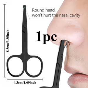 Ciseaux de luxe pour la coupe des poils du nez, pointe arrondie de sécurité, acier inoxydable, ciseaux de toilettage personnel pour hommes, usage professionnel - Product Image 3