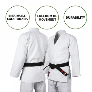 Uniforme de Judo 100% Algodón, Corte Regular, Duradero, Unisex, para Adultos, Ropa de Artes Marciales, Color Blanco - Product Image 2