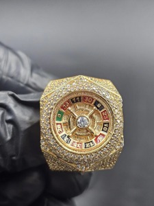 Anillo de Hip Hop con Incrustaciones de Diamantes de Imitación, Ruleta, Plata 925, Chapado en Oro Amarillo de 14K, Anillo con Rueda de Casino y Piedras de Moissanita, Joyería de la Suerte para Juegos de Azar - Product Image 4