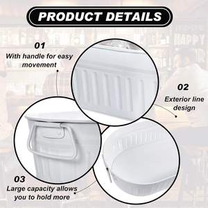 Bañera Galvanizada para Bebidas con Asas, Cubo Metálico para Hielo y Bebidas para Fiestas, Bar de Piscina, Decoración Rústica - Product Image 2