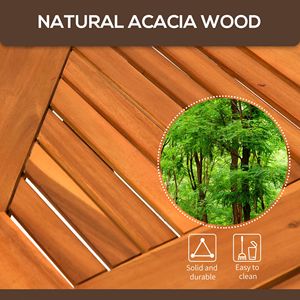 39\" Acacia Wood Outdoor Dining <b>Table</b> with Umbrella Hole Octagon Patio <b>Table</b> in Teak Finish - Product Image 6