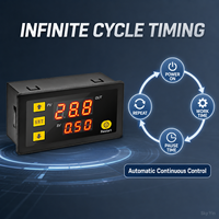 Relé de Tiempo Digital de Doble Pantalla Stock T3230 12V 24V 220V, Módulo Temporizador de Ciclo Infinito para Automatización Industrial