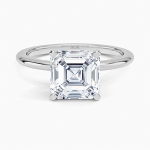 BOJ <b>Ring</b> 091 Asscher Cut 925 <b>Silver</b> Halo Stone Prong Setting <b>Solitaire</b> Diamond <b>Ring</b> 2ct D Color VVS1 Moissanite GRA Certified - Product Image 1