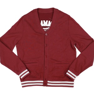 Cárdigan de punto para mujer, estilo preppy, color rojo crema en contraste, manga larga, cuello vuelto, con bolsillos, para otoño. - Product Image 6