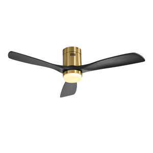 Ventilatore da soffitto a LED da 52 pollici con motore DC reversibile, 3 pale in legno massello e telecomando per soggiorno - Product Image 1