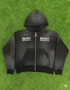 Sudaderas con capucha con pedrería en toda la prenda, estilo urbano, logotipo serigrafiado, mejor material, precios razonables, corte holgado, efecto desgastado por el sol, con cremallera - Product Image 6