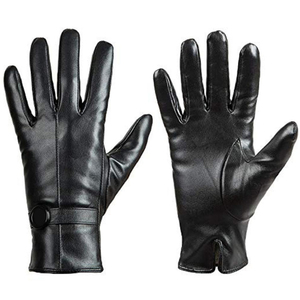 Gants en cuir noir pour homme, thermiques, en spandex, compatibles avec les écrans tactiles, pour la conduite hivernale - Product Image 4