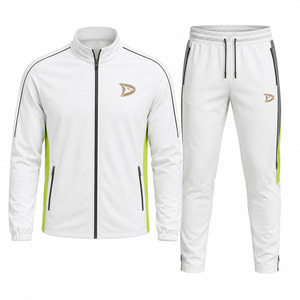 Conjunto de Chándal de Béisbol Personalizado para Hombre, Chaqueta con Cremallera Completa y Pantalones Ajustados en Blanco y Verde Lima, Uniforme Deportivo OEM para Entrenamiento - Product Image 1